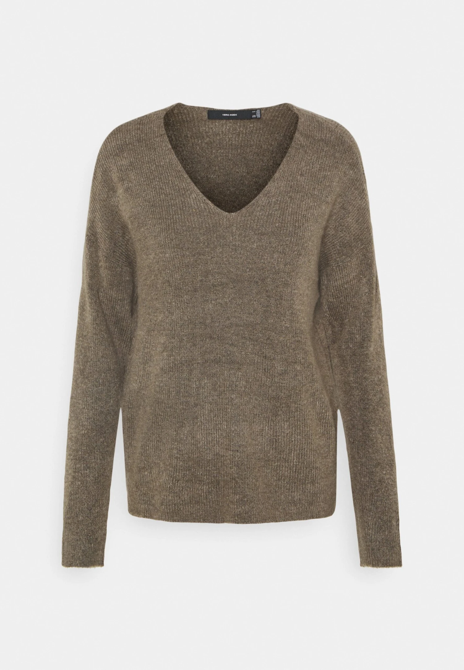 Vero ModaVMCREWLEFILE LS V-NECK - Stickad Tröja - Bungee Melange 3 Vero ModaVMCREWLEFILE LS V-NECK - Stickad Tröja - Bungee Melange