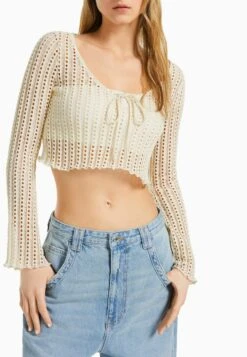 BershkaWITH LONG FLARED SLEEVES - Stickad Tröja - Beige 11 BershkaWITH LONG FLARED SLEEVES - Stickad Tröja - Beige -Vero Moda butik. 1ac17bd11f5743b8add1680dfff163d7