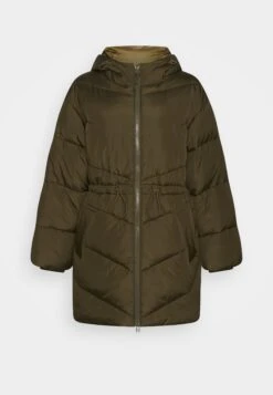 Marc O'Polo DENIMPUFFER MIDI COAT WITH HOOD - Vinterkappa /-rock - Burnished Logs