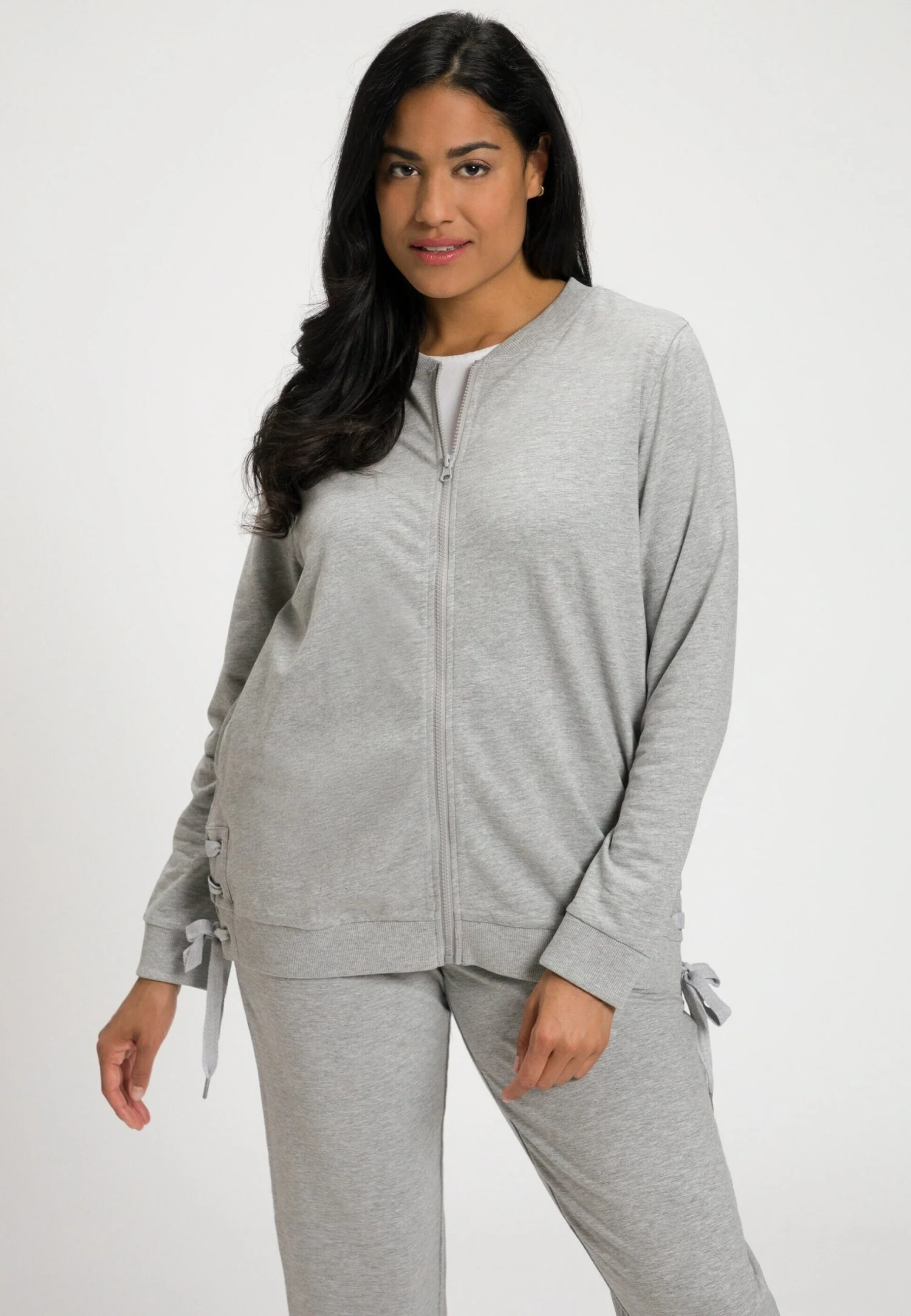 Ulla PopkenHOMEWEAR LANGE MOUWEN - Tröja Med Dragkedja - Lichtgrijs Melange 3 Ulla PopkenHOMEWEAR LANGE MOUWEN - Tröja Med Dragkedja - Lichtgrijs Melange