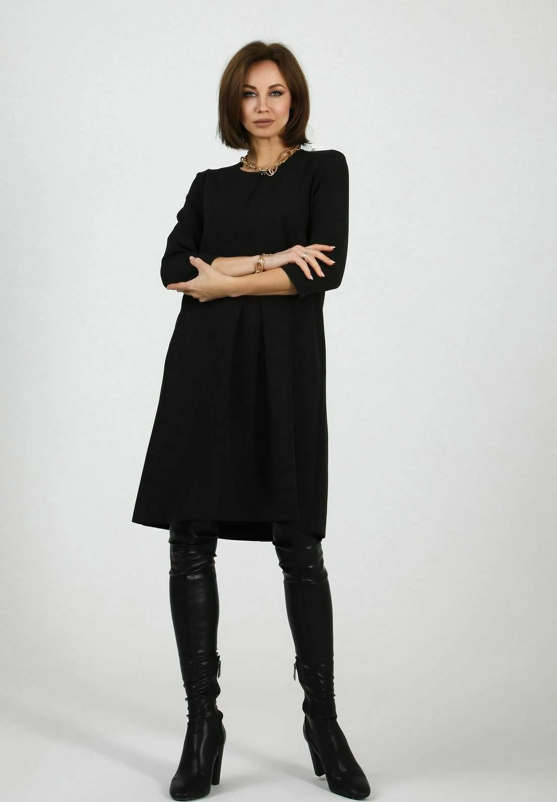 Awesome ApparelDREIVIERTELARM GERADE - Vardagsklänning - Black 4 Awesome ApparelDREIVIERTELARM GERADE - Vardagsklänning - Black - Bild 2