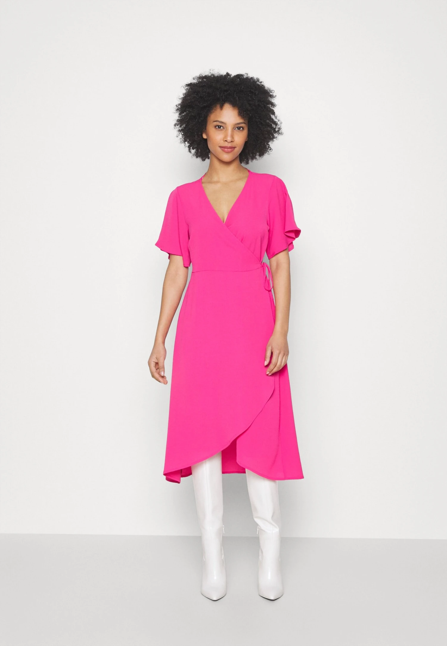 Vero Moda PetiteVMSAKI CALF WRAP DRESS - Vardagsklänning - Pink Yarrow 3 Vero Moda PetiteVMSAKI CALF WRAP DRESS - Vardagsklänning - Pink Yarrow