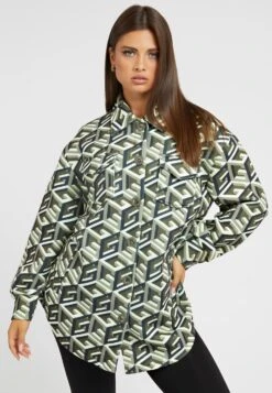 GuessALLOVER CUBE LOGO - Kort Kappa / Rock - Grün