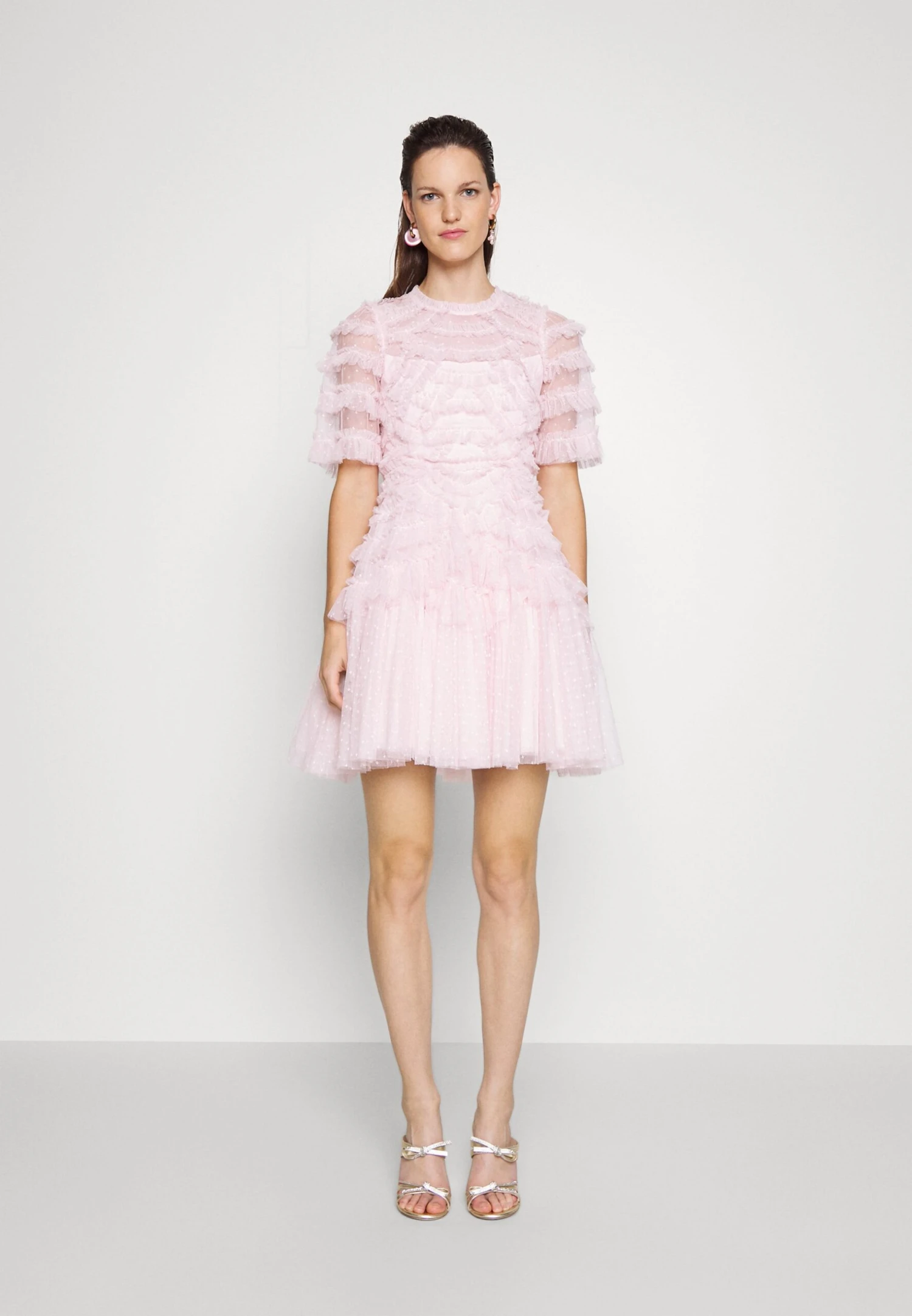 Needle & ThreadMARILLA RUFFLE MINI DRESS - Cocktailklänning - Sky Pink 2 Needle & ThreadMARILLA RUFFLE MINI DRESS - Cocktailklänning - Sky Pink