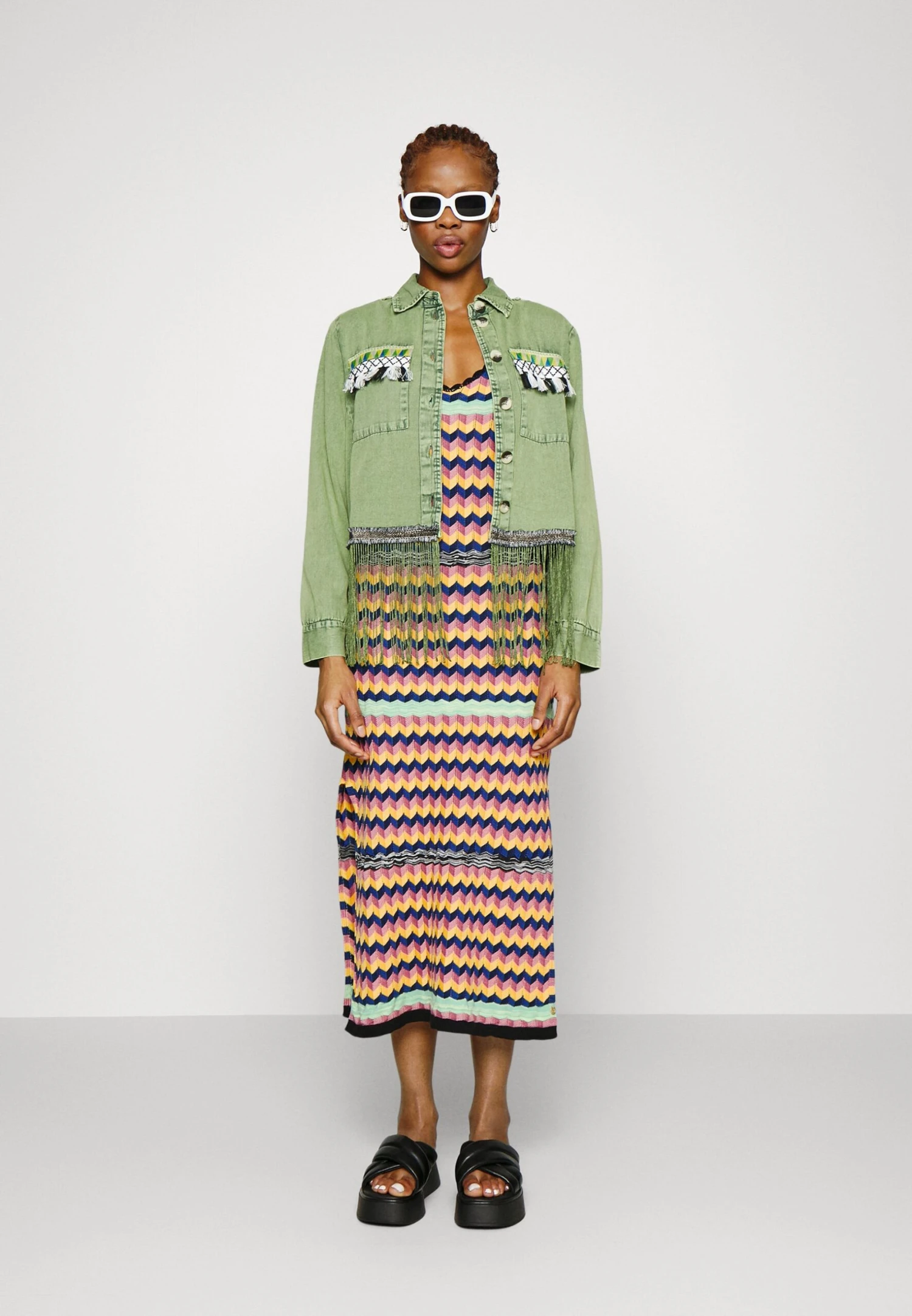 YASYASSIROCCA JACKET FEST - Jeansjacka - Green 4 YASYASSIROCCA JACKET FEST - Jeansjacka - Green - Bild 2